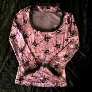 Betsey Johnson Velvet Spider Top